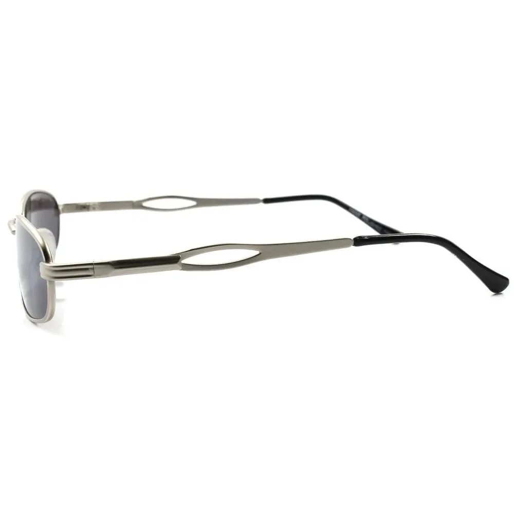 Classic Vintage Retro 80's Urban Fashion Mens Small Silver Rectangle Sunglasses